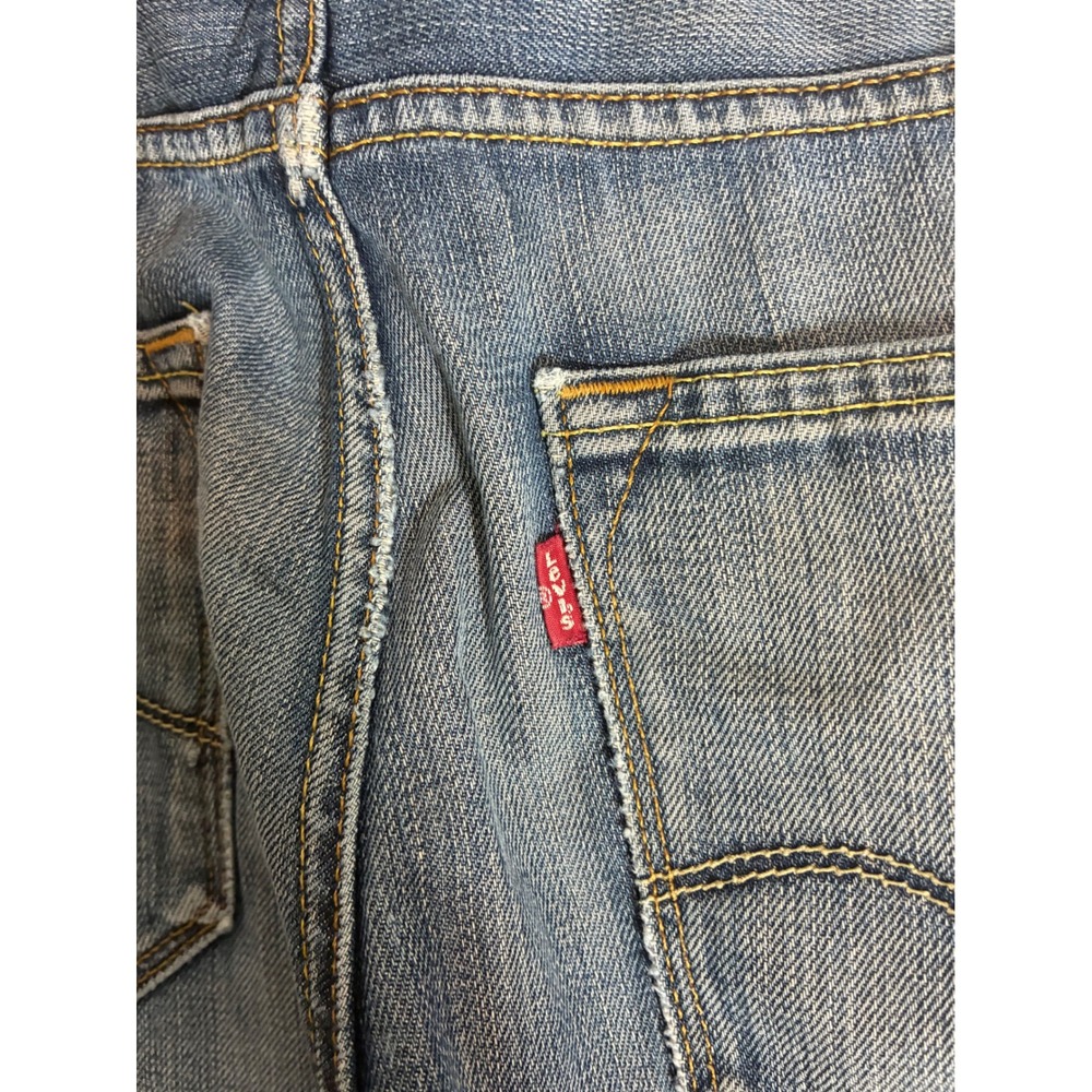 Levis 506 Standard Straight Leg Jeans Blue Faded Distressed Grunge Mens 33x31 - Picture 4 of 8